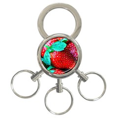 Red Strawberries 3-ring Key Chains by FunnyCow