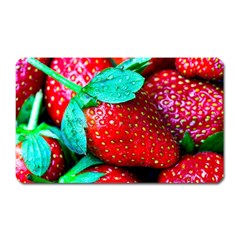 Red Strawberries Magnet (rectangular) by FunnyCow