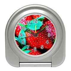 Red Strawberries Travel Alarm Clock by FunnyCow