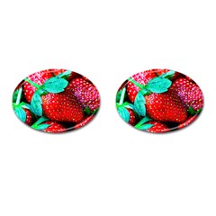 Red Strawberries Cufflinks (oval) by FunnyCow