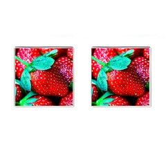 Red Strawberries Cufflinks (square) by FunnyCow