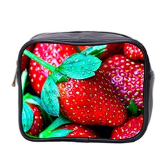 Red Strawberries Mini Toiletries Bag (two Sides) by FunnyCow