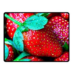 Red Strawberries Fleece Blanket (small) by FunnyCow