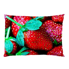 Red Strawberries Pillow Case (two Sides) by FunnyCow