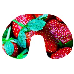 Red Strawberries Travel Neck Pillows by FunnyCow