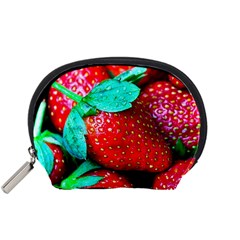 Red Strawberries Accessory Pouch (small) by FunnyCow