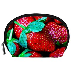 Red Strawberries Accessory Pouch (large) by FunnyCow