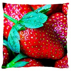 Red Strawberries Standard Flano Cushion Case (two Sides) by FunnyCow