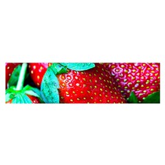 Red Strawberries Satin Scarf (oblong) by FunnyCow