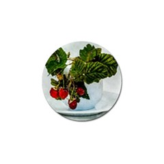 Red Raspberries In A Teacup Golf Ball Marker by FunnyCow