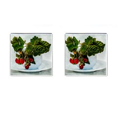 Red Raspberries In A Teacup Cufflinks (square) by FunnyCow