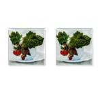 Red Raspberries In A Teacup Cufflinks (Square) Front(Pair)