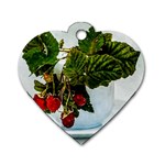 Red Raspberries In A Teacup Dog Tag Heart (One Side) Front