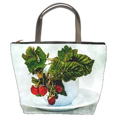 Red Raspberries In A Teacup Bucket Bag by FunnyCow