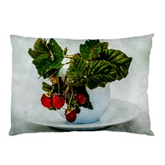 Red Raspberries In A Teacup Pillow Case by FunnyCow