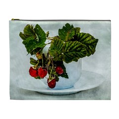 Red Raspberries In A Teacup Cosmetic Bag (xl) by FunnyCow