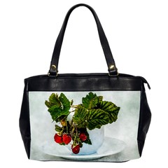 Red Raspberries In A Teacup Oversize Office Handbag (2 Sides) by FunnyCow