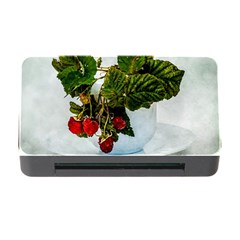 Red Raspberries In A Teacup Memory Card Reader With Cf by FunnyCow