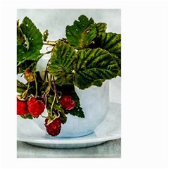 Red Raspberries In A Teacup Large Garden Flag (two Sides) by FunnyCow