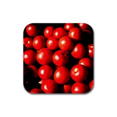 Pile Of Red Tomatoes Rubber Square Coaster (4 Pack)  by FunnyCow