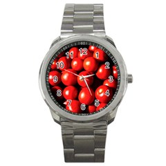 Pile Of Red Tomatoes Sport Metal Watch by FunnyCow