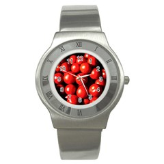 Pile Of Red Tomatoes Stainless Steel Watch by FunnyCow