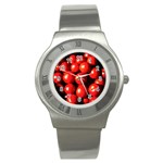 Pile Of Red Tomatoes Stainless Steel Watch Front