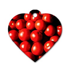 Pile Of Red Tomatoes Dog Tag Heart (two Sides) by FunnyCow