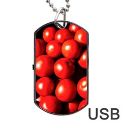 Pile Of Red Tomatoes Dog Tag Usb Flash (one Side) by FunnyCow