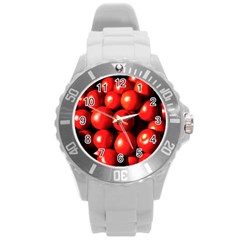 Pile Of Red Tomatoes Round Plastic Sport Watch (l) by FunnyCow