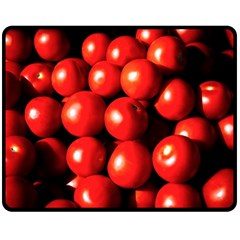 Pile Of Red Tomatoes Double Sided Fleece Blanket (medium)  by FunnyCow