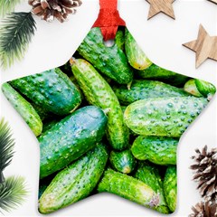 Pile Of Green Cucumbers Ornament (star) by FunnyCow