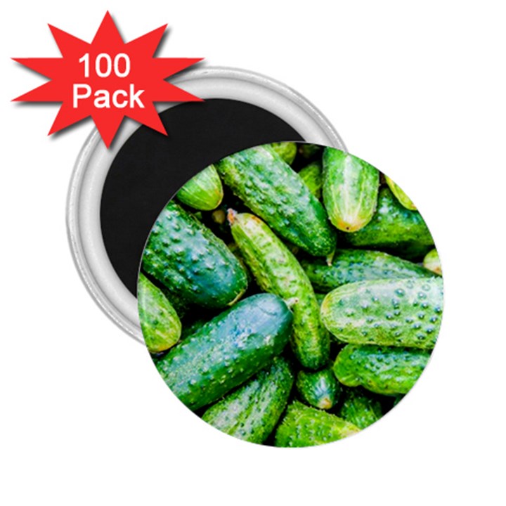 Pile Of Green Cucumbers 2.25  Magnets (100 pack) 