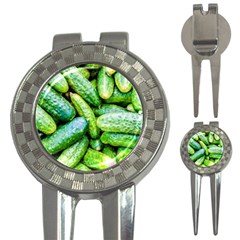 Pile Of Green Cucumbers 3-in-1 Golf Divots by FunnyCow