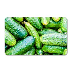 Pile Of Green Cucumbers Magnet (rectangular) by FunnyCow