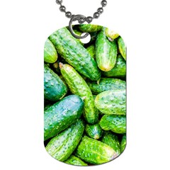 Pile Of Green Cucumbers Dog Tag (one Side) by FunnyCow