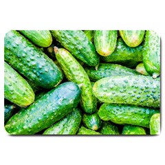 Pile Of Green Cucumbers Large Doormat  by FunnyCow