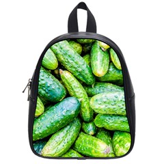 Pile Of Green Cucumbers School Bag (small) by FunnyCow