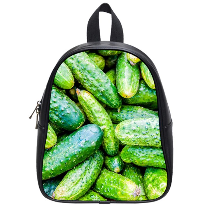 Pile Of Green Cucumbers School Bag (Small)