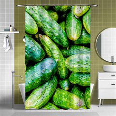 Pile Of Green Cucumbers Shower Curtain 48  X 72  (small)  by FunnyCow