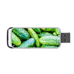 Pile Of Green Cucumbers Portable Usb Flash (one Side) by FunnyCow