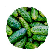 Pile Of Green Cucumbers Standard 15  Premium Round Cushions by FunnyCow