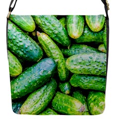 Pile Of Green Cucumbers Flap Closure Messenger Bag (s) by FunnyCow