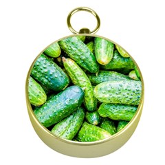 Pile Of Green Cucumbers Gold Compasses by FunnyCow