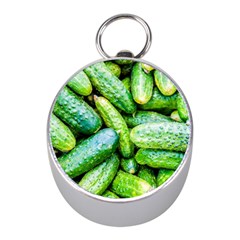 Pile Of Green Cucumbers Mini Silver Compasses by FunnyCow