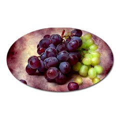 Red And Green Grapes Oval Magnet by FunnyCow