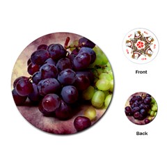 Red And Green Grapes Playing Cards (round)  by FunnyCow