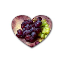 Red And Green Grapes Heart Coaster (4 Pack)  by FunnyCow