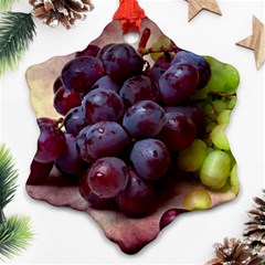 Red And Green Grapes Snowflake Ornament (two Sides) by FunnyCow