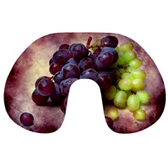 Red And Green Grapes Travel Neck Pillows by FunnyCow